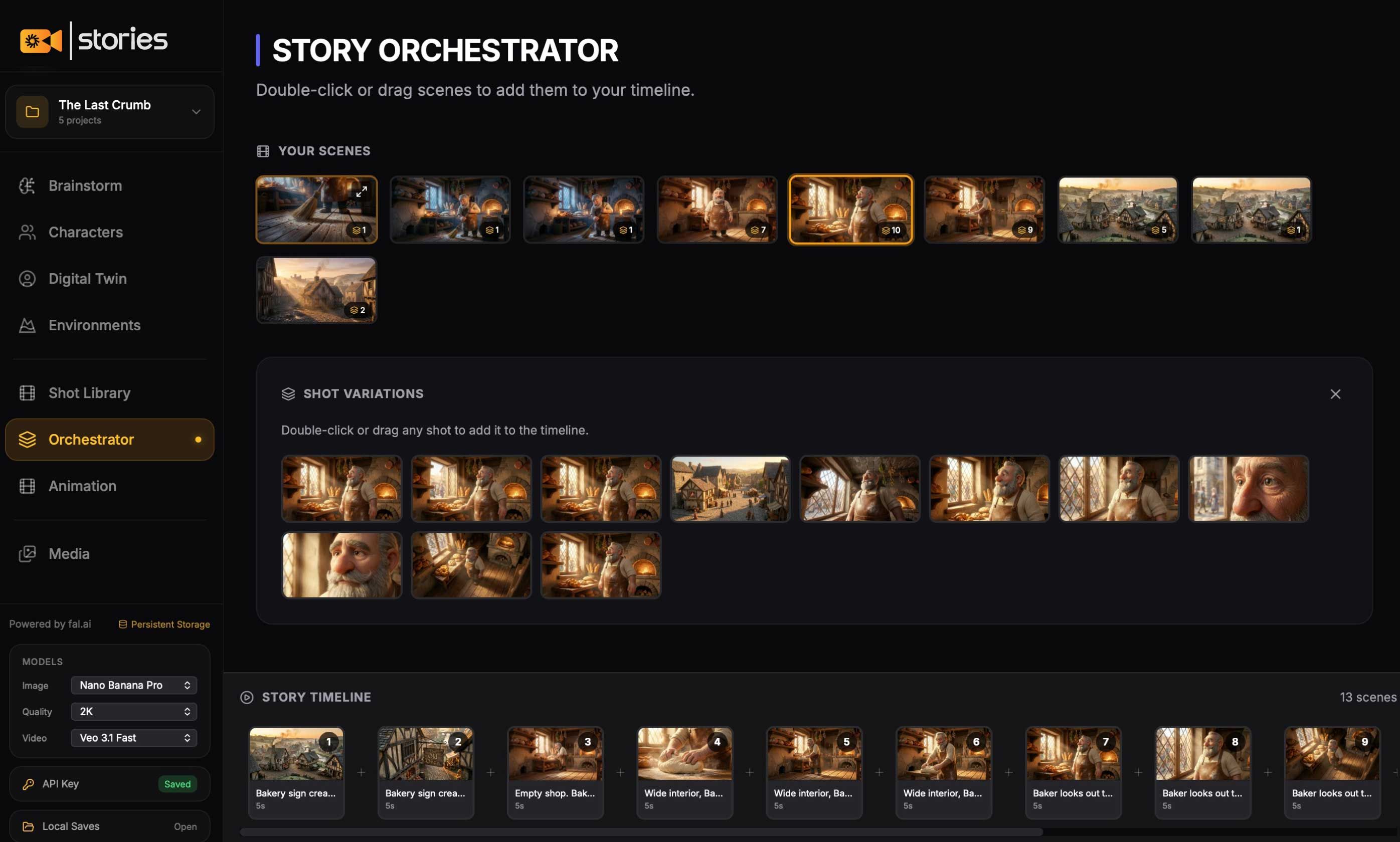 Orchestrator timeline